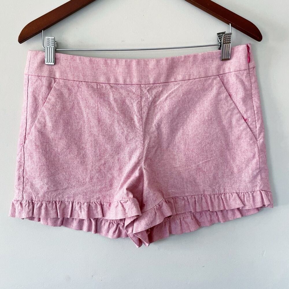 LOFT Pink Ruffle Hem Shorts Size 4 NWOT - Picture 2 of 11